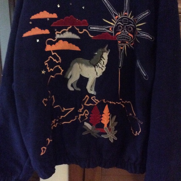 Men’s xxl jacket polar fleece Alaska themed - Picture 3 of 4